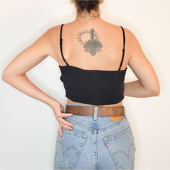 Wemen's aerie Bow Tank Top Size SP Color Black - Picture 2 of 4